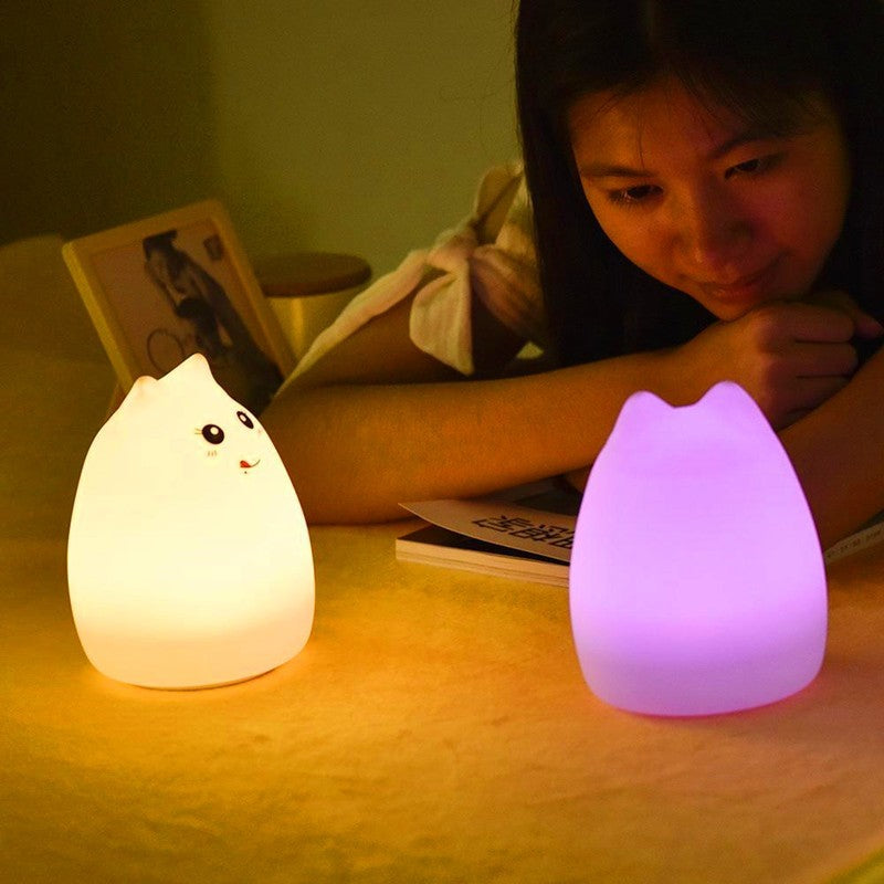 Silicone Touch LED Night Light – Cute Color Changing Lamp for Kids & Babies