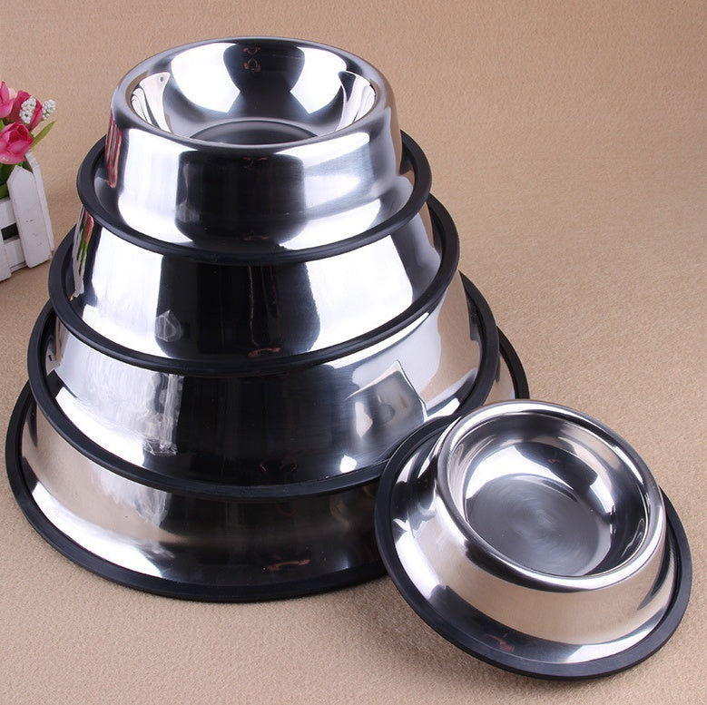 Stainless Steel Pet Feeding Bowl Set – Anti‑Slip & Durable