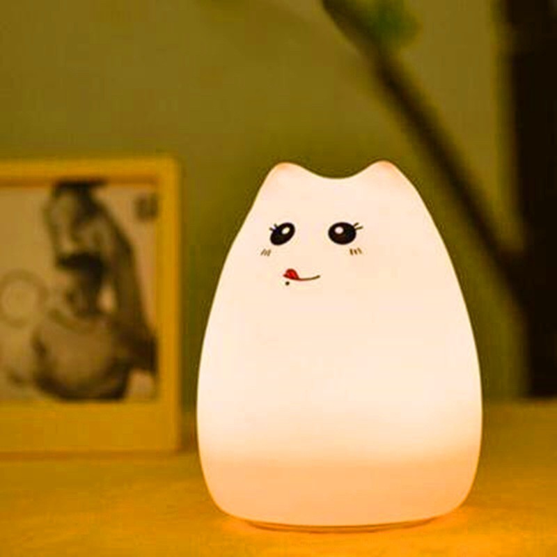 Silicone Touch LED Night Light – Cute Color Changing Lamp for Kids & Babies