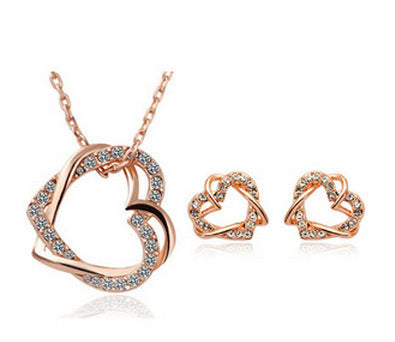 Diamond Heart Necklace & Earring Set – Romantic Jewelry Gift