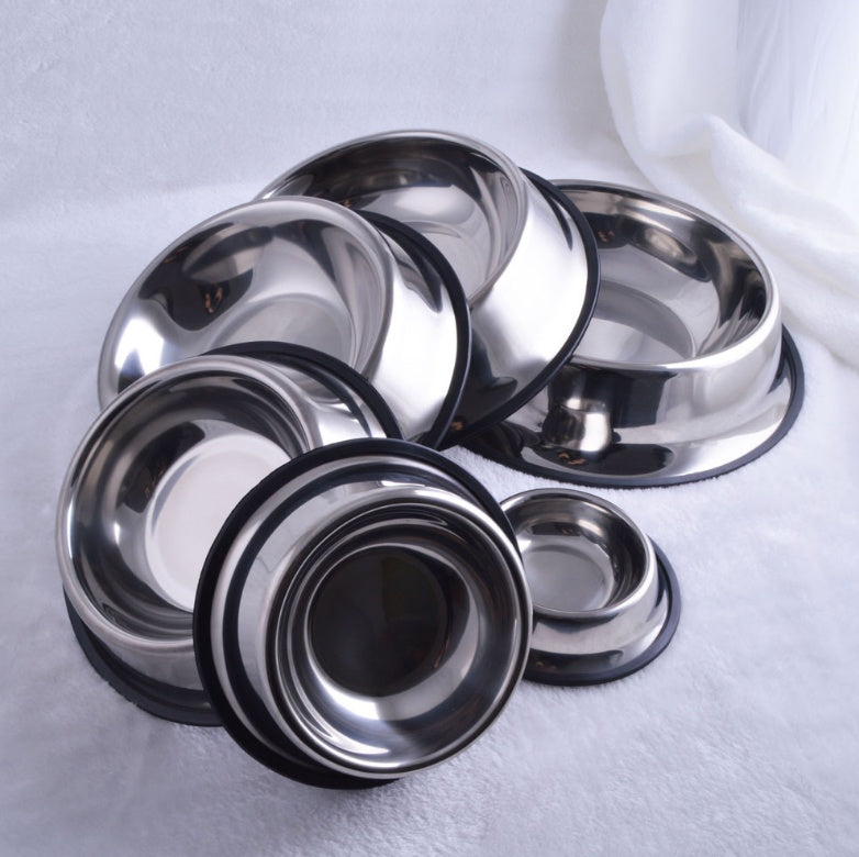 Stainless Steel Pet Feeding Bowl Set – Anti‑Slip & Durable