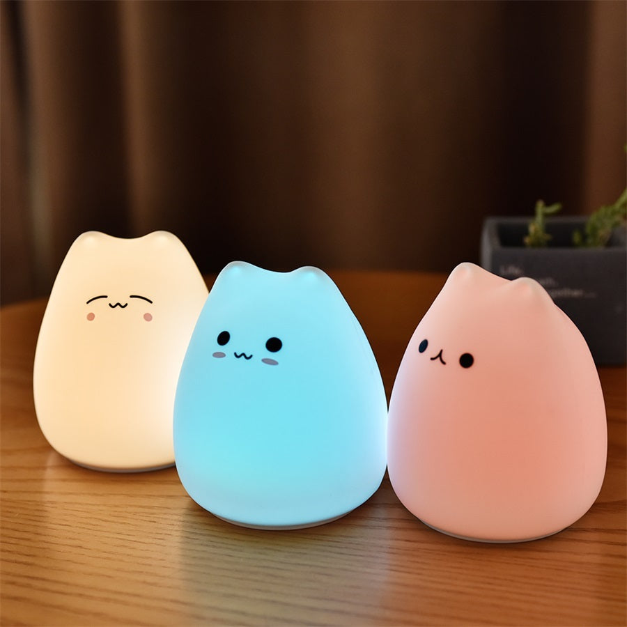 Silicone Touch LED Night Light – Cute Color Changing Lamp for Kids & Babies
