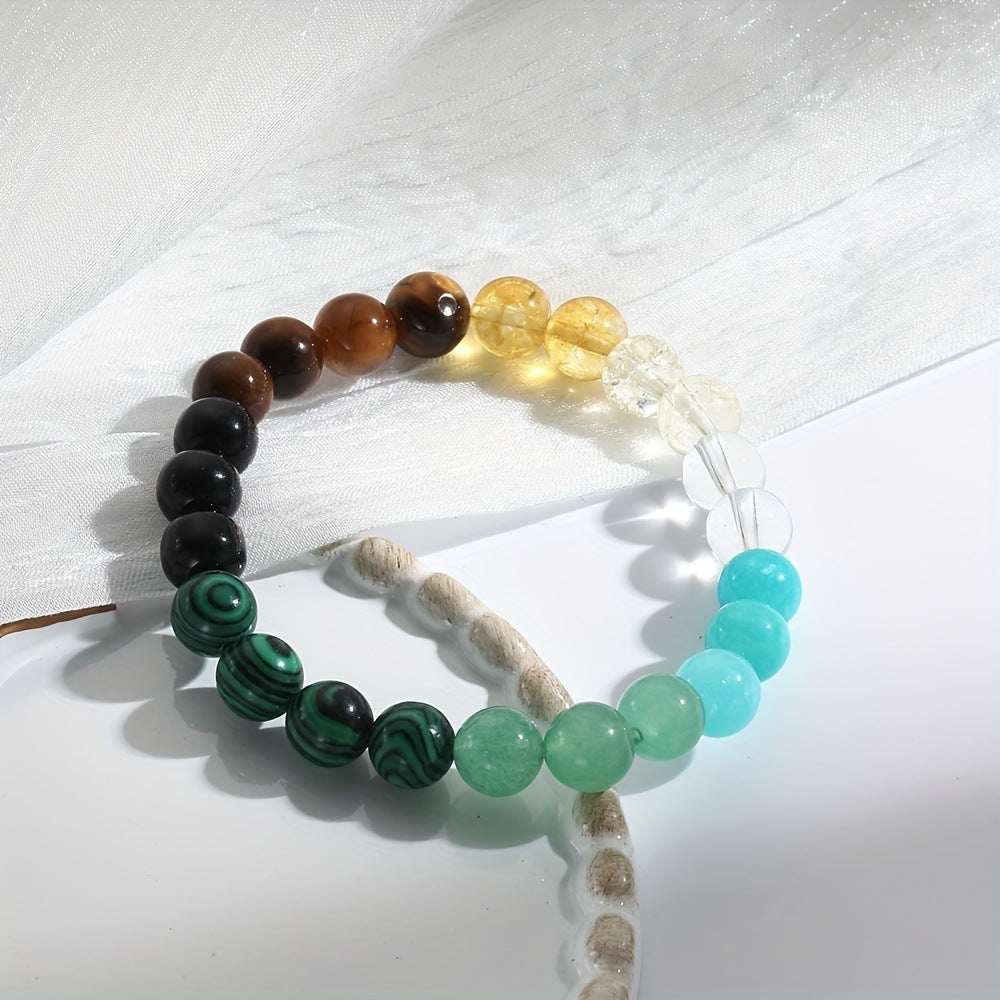 Citrine & Malachite Crystal Bracelet – Natural Healing Gemstone Jewelry