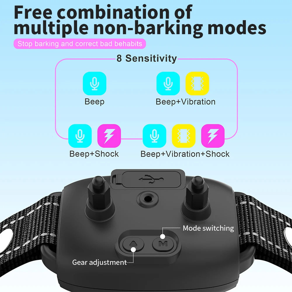 Smart Anti-Bark Dog Collar – Waterproof, Rechargeable Bark Control for Dogs