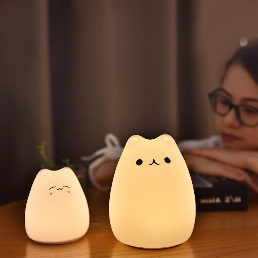 Silicone Touch LED Night Light – Cute Color Changing Lamp for Kids & Babies