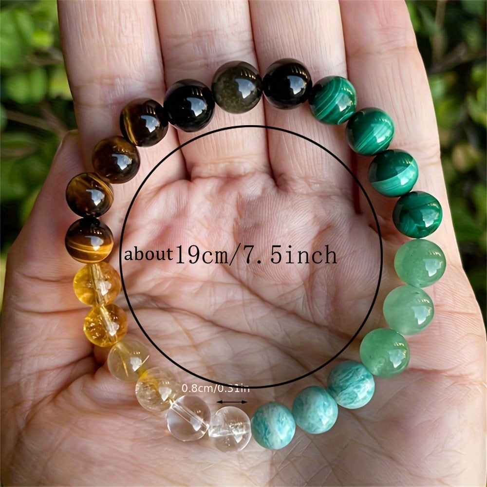 Citrine & Malachite Crystal Bracelet – Natural Healing Gemstone Jewelry