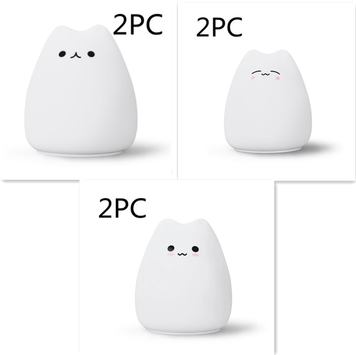 Silicone Touch LED Night Light – Cute Color Changing Lamp for Kids & Babies