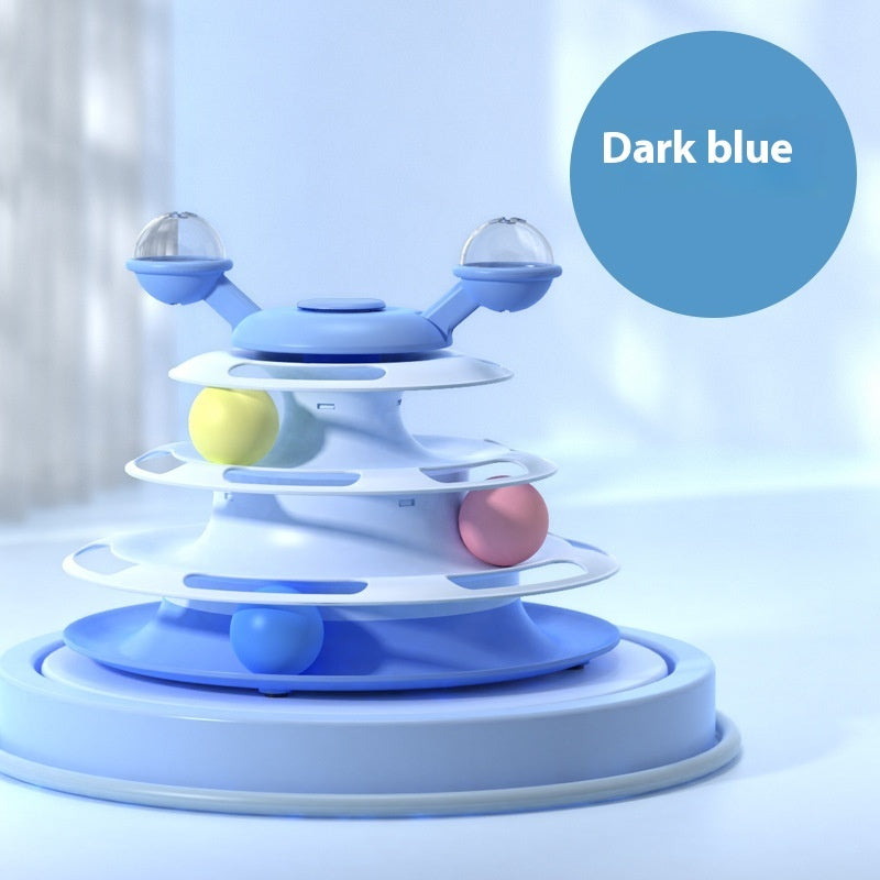 Smart Cat Toy Tower – 4-Level Interactive Roller Ball Puzzle for Indoor Fun & Training