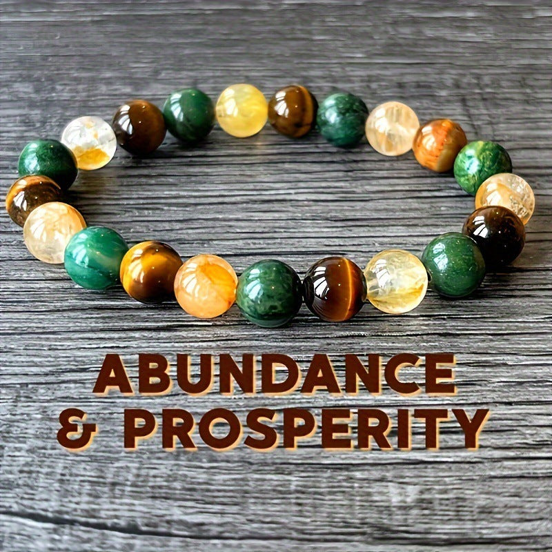 Citrine & Malachite Crystal Bracelet – Natural Healing Gemstone Jewelry